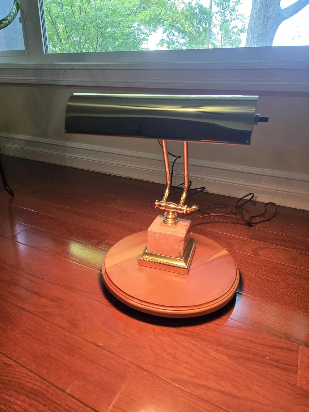 Vintage House of Troy Brass Piano Desk Lamp Marble Base Adjustable Light P10-101